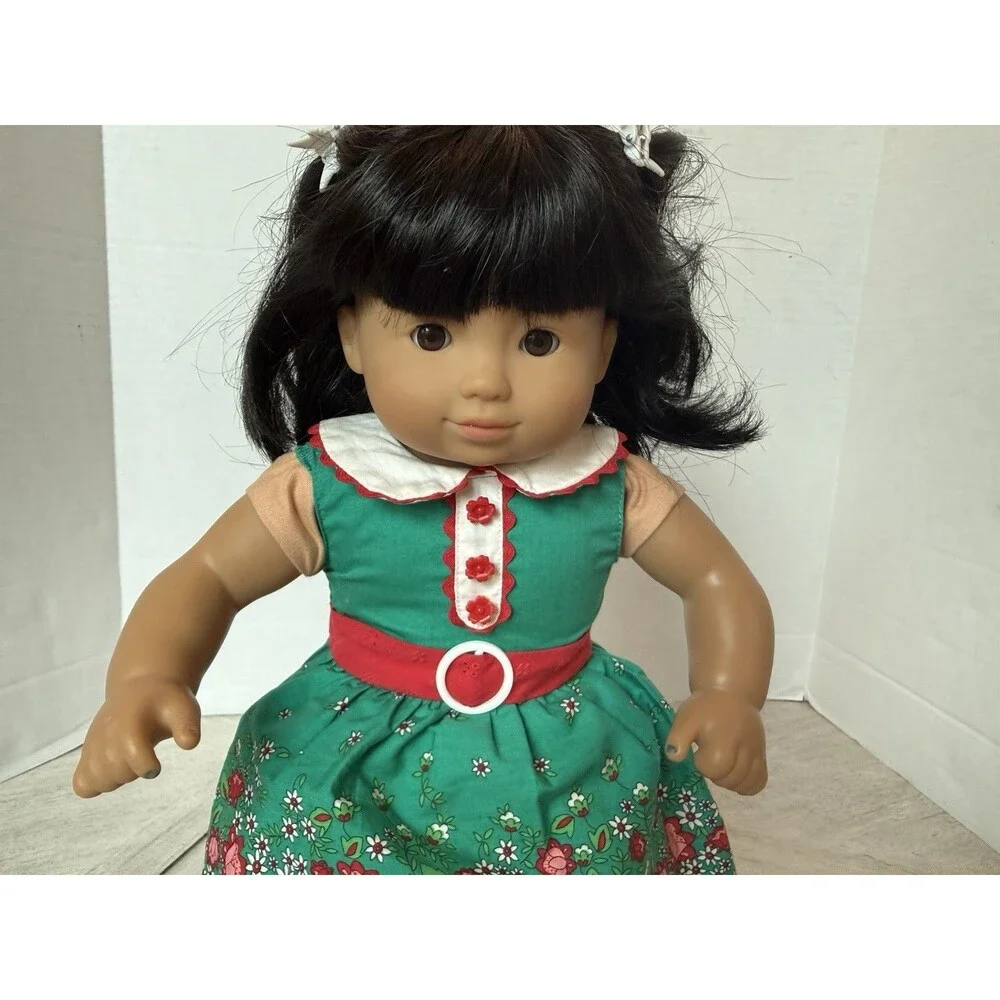 American Girl Bitty Twin Asian Doll Black Hair Brown Eyes Kit Kittredge Outfit
